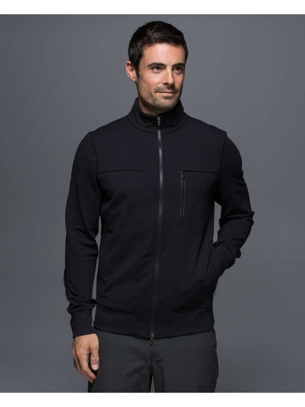 Lululemon Men's Medium Post Gravity Full Zip Track Jacket Black Performance
